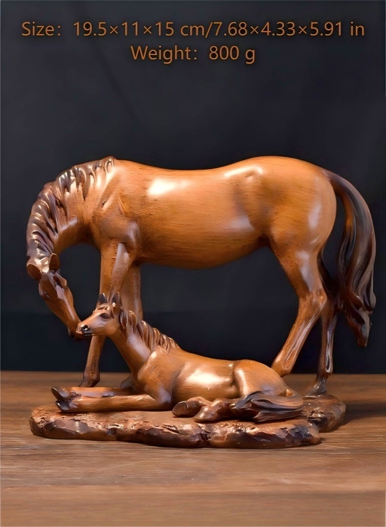 JUNYOUK Mother And Son Horse Statues, Light Luxury Home Decor, Small Horse Ornaments Are Very Suitable For Decorating Handicrafts In Living Rooms, Entrances, Tv Cabinets, And Other Occasions - Image 3